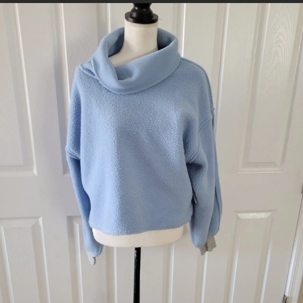 New ! Free People Elk Mountain Blue Pullover Sweater 🩵 Small - Picture 6 of 9